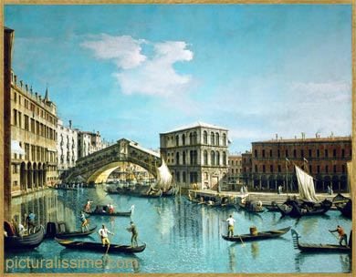 Canaletto le Pont du Rialto Muse du Louvre