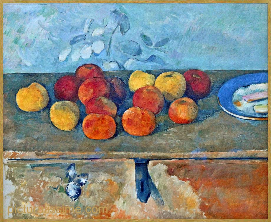 Copie Reproduction Cézanne Pommes et biscuits