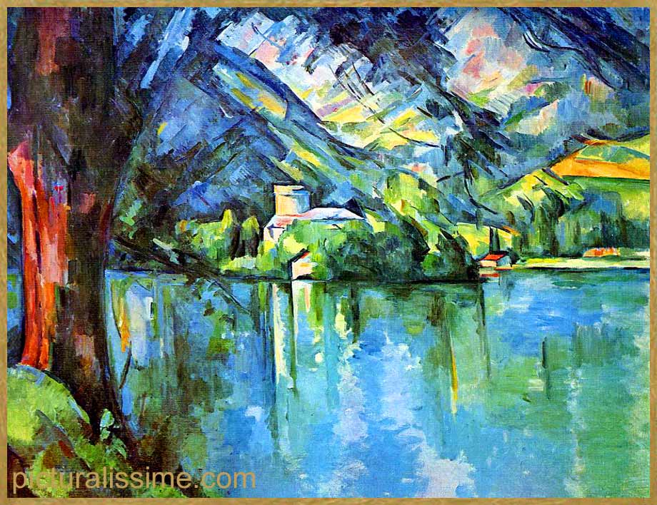 Copie Reproduction Cézanne le lac d'Annecy