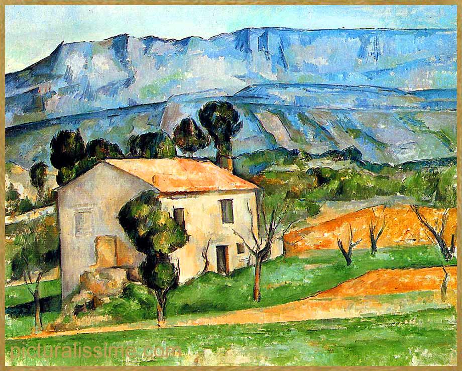 Copie Reproduction Cézanne Maison en provence à coté de Gardanne
