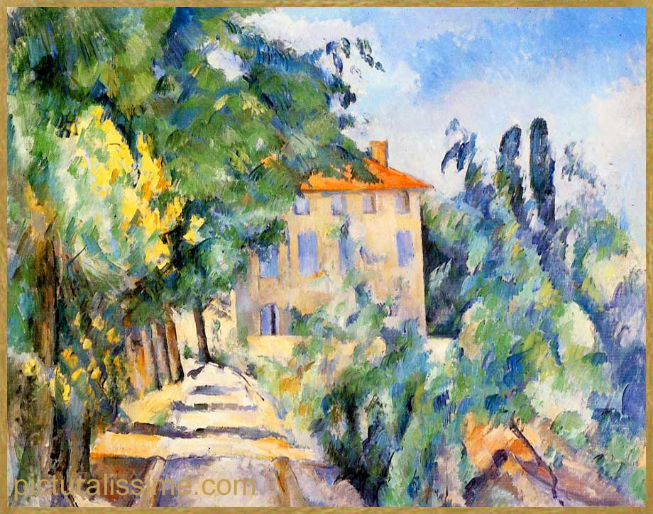Copie Reproduction Cézanne Maison au toit rouge Jas de Bouffan