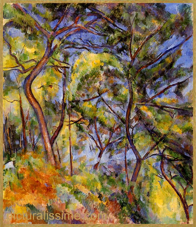 Copie Reproduction Cézanne Sous Bois