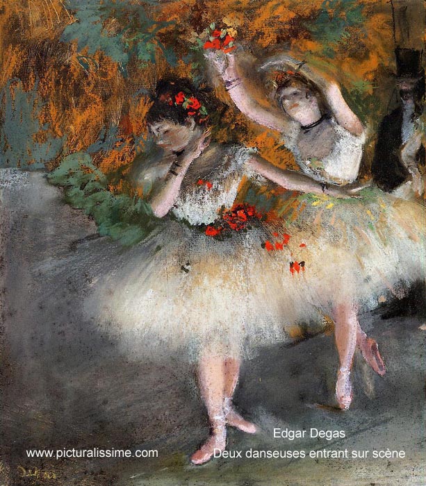 Degas Deux danseuses entrant sur scène
