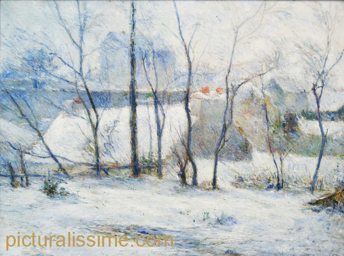 Paul Gauguin Paysage d'hiver effet de neige Reproduction de Tableaux ...