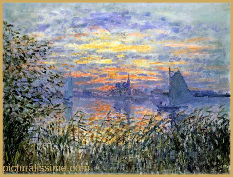 copie reproduction Monet Coucher de soleil sur la Seine