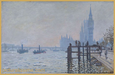 Claude Monet la Tamise à Westminster