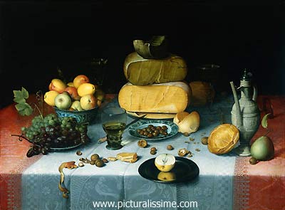 nature morte Van Dijck fruits et fromage