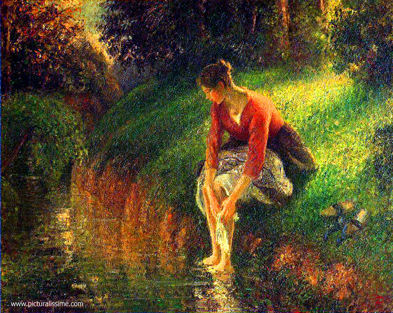 Pissarro Jeune Fille lavant ses pieds