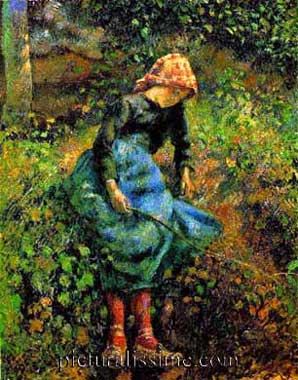 Camille Pissarro la Bergère Jeune Fille à la Baguette