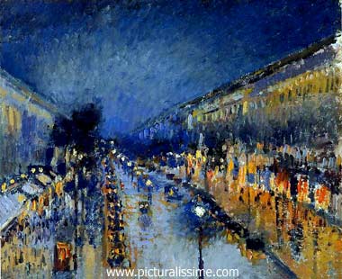 Camille Pissarro boulevard montmartre effet de nuit