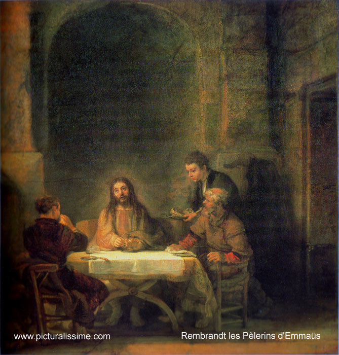 Rembrandt les Pèlerins d'Emmas