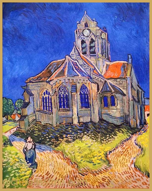 Copie Reproduction Van Gogh l'église d'Auvers sur oise