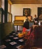 Vermeer Leçon de Musique Gentilhomme et Dame jouant de l'épinette