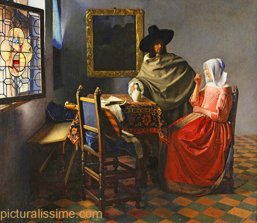 copie reproduction Vermeer le Verre de Vin