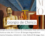 Expositions Paris Musée de l'Orangerie Giorgio de Chirico. La peinture métaphysique