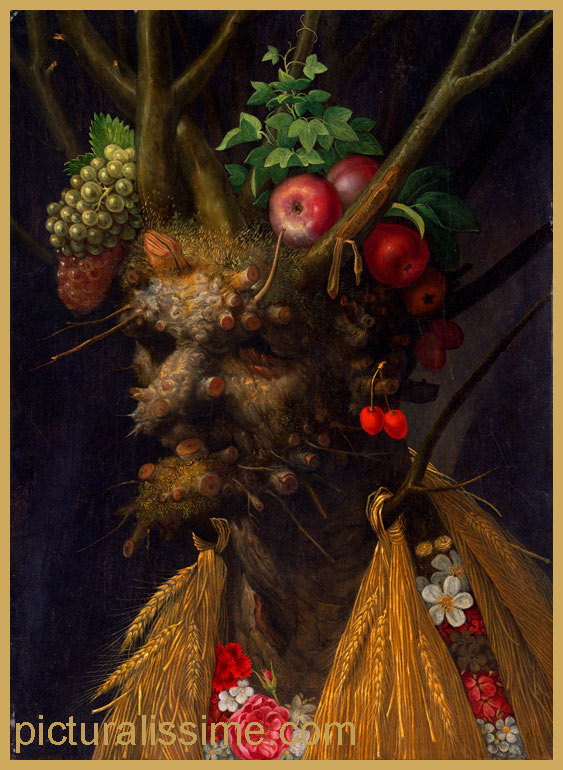 Copie Reproduction Arcimboldo Quatre Saisons en une Tetecirc;te