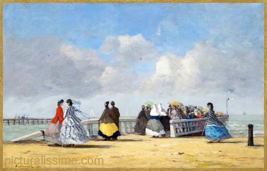 Copie Reproduction Boudin L'embarcadère  Trouville
