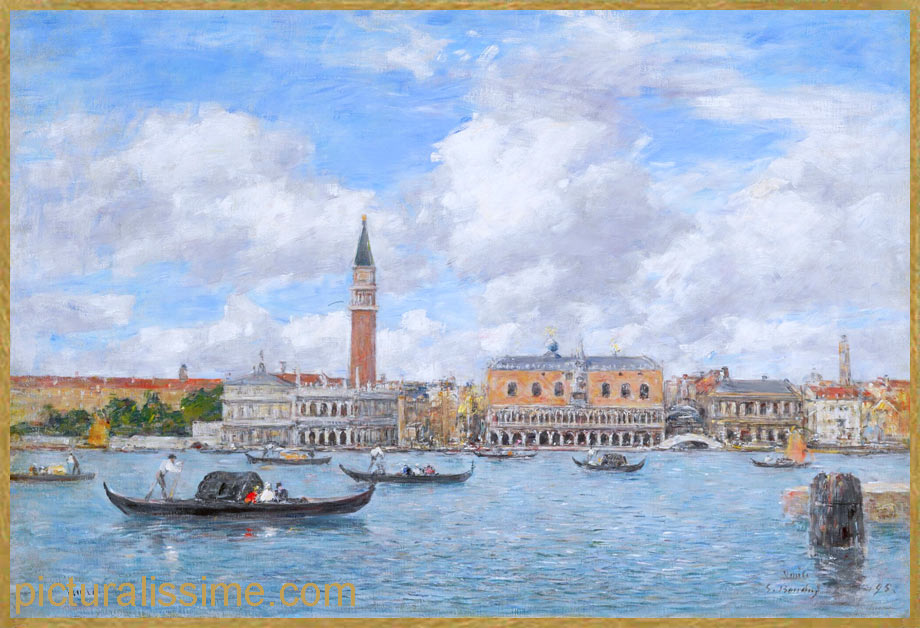 Copie Reproduction Boudin Venise Campanile, Palais Ducal et Piazzeta de San Giorgio