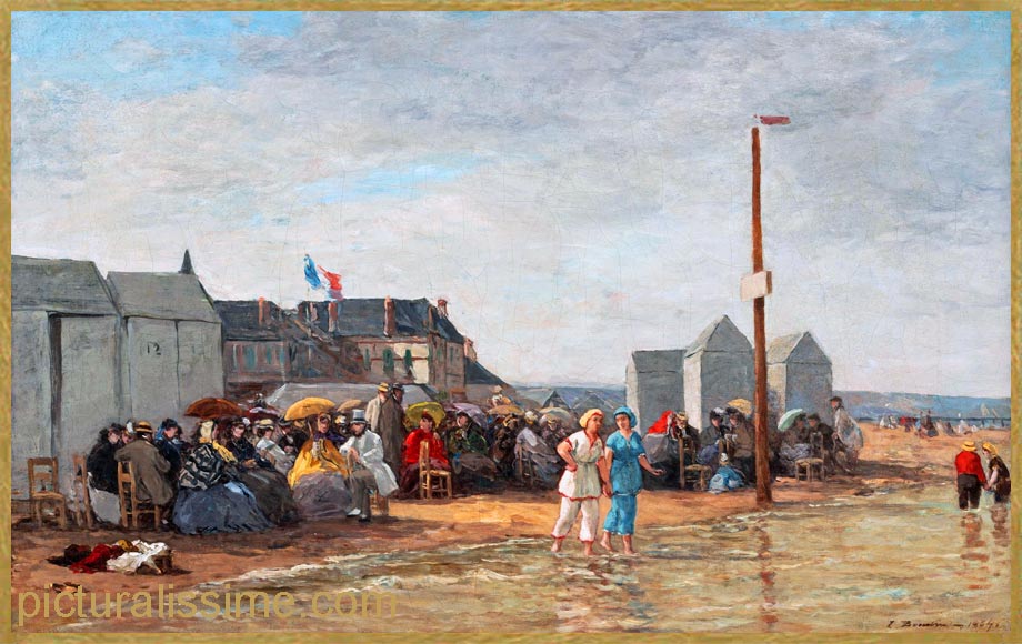 Copie Reproduction Eugène Boudin l'heure du Bain à Trouville