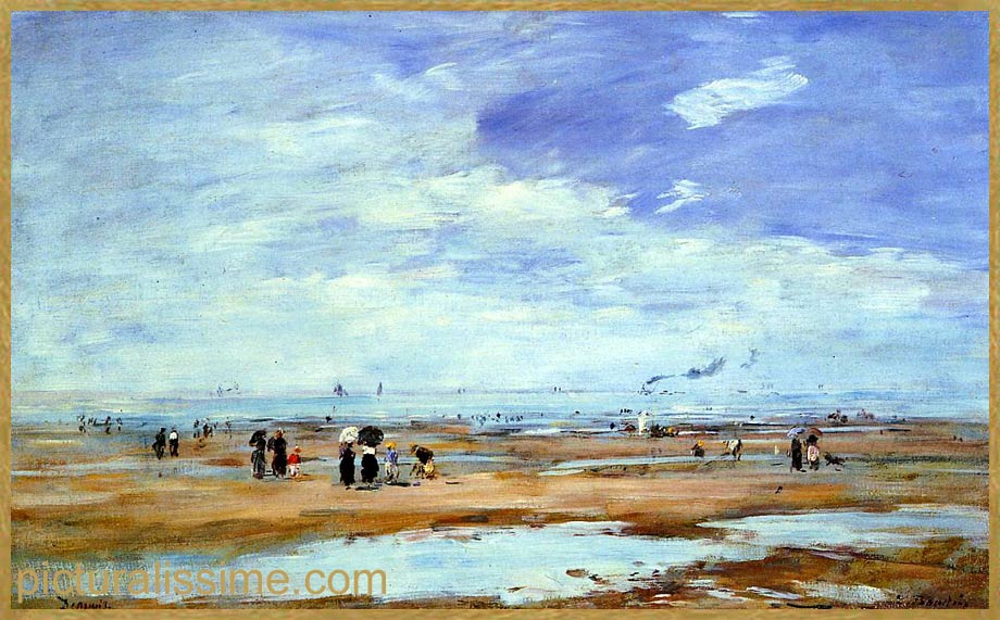 Copie Reproduction Boudin Deauville la plage etagrave; marée basse