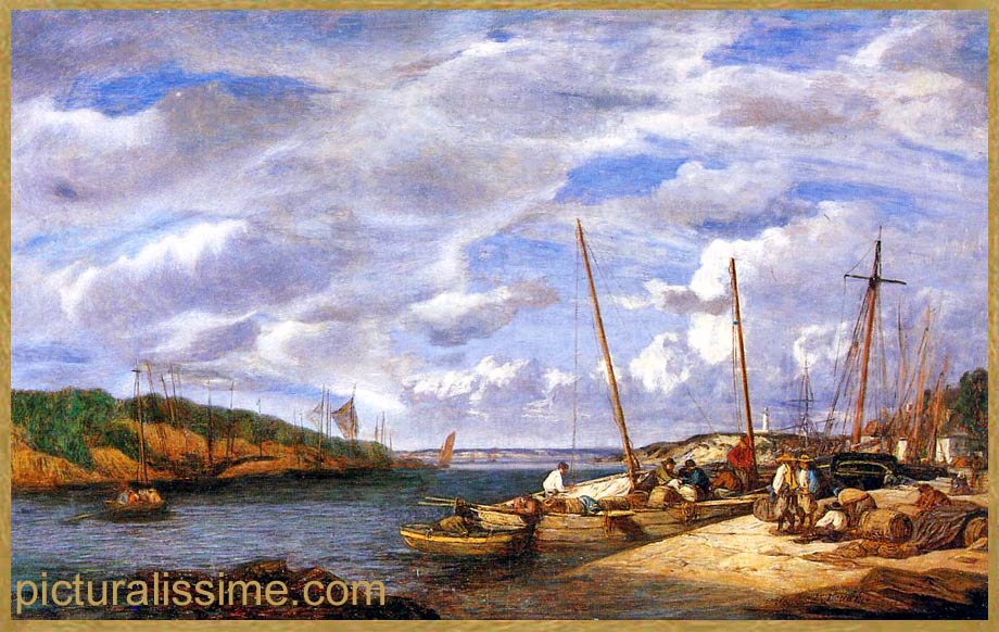 Copie Reproduction Boudin Bateaux de pêche à Douarnenez