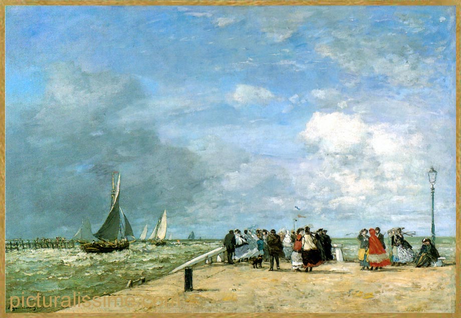 Copie reproduction Boudin la Jetée à Trouville