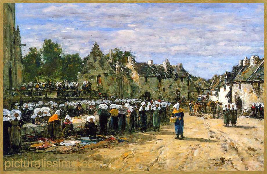 Copie Reproduction Boudin le Marché etagrave; Landerneau