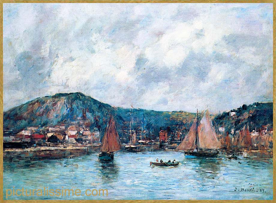 Copie Reproduction Eugène Boudin le Port de Cherbourg