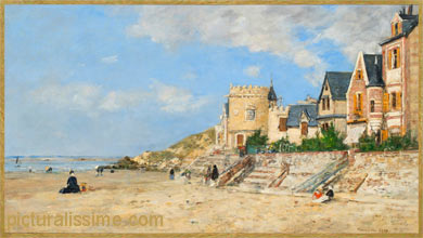 Boudin La tour Malakoff et le rivage à Trouville