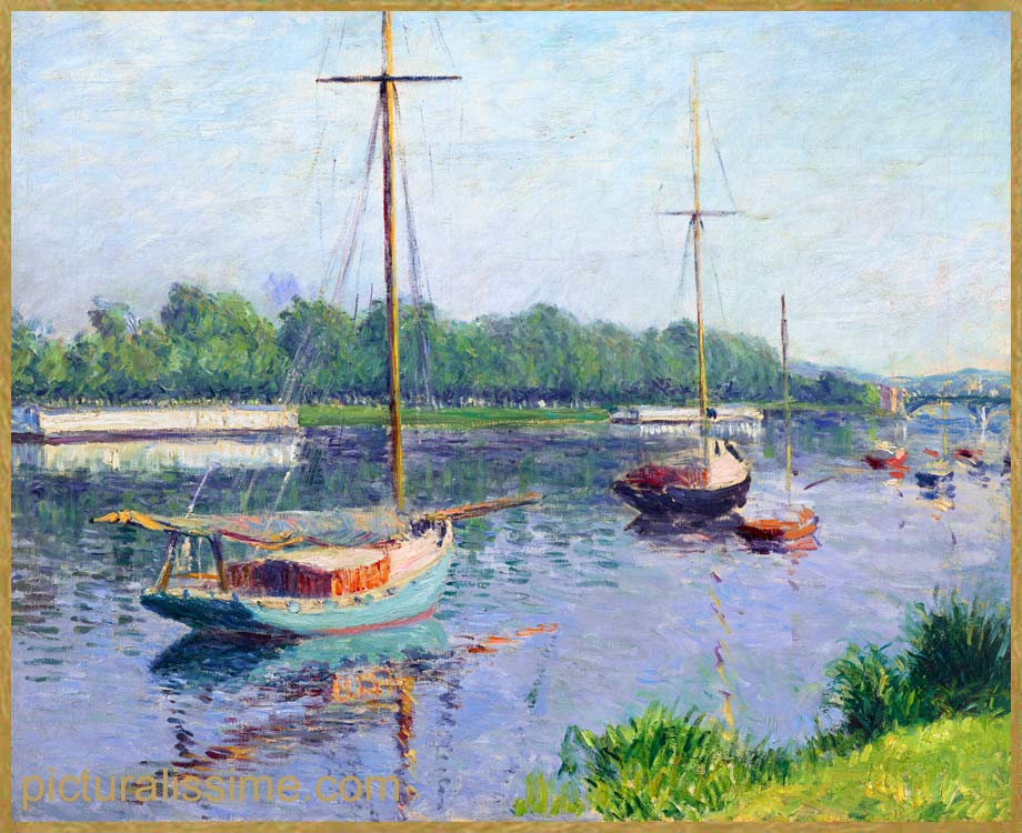 Copie Reproduction Caillebotte Bassin etagrave; Argenteuil