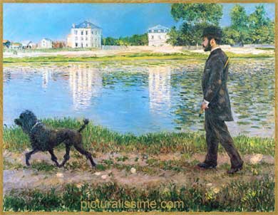 Caillebotte Richard Gallo et son chien Dick au Petit Gennevilliers