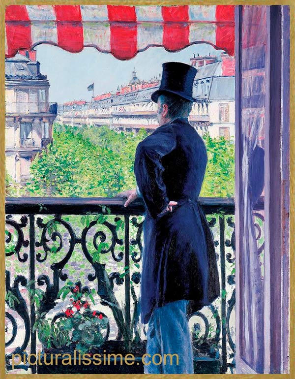 Copie Reproduction Caillebotte Homme au Balcon Boulevard Haussmann