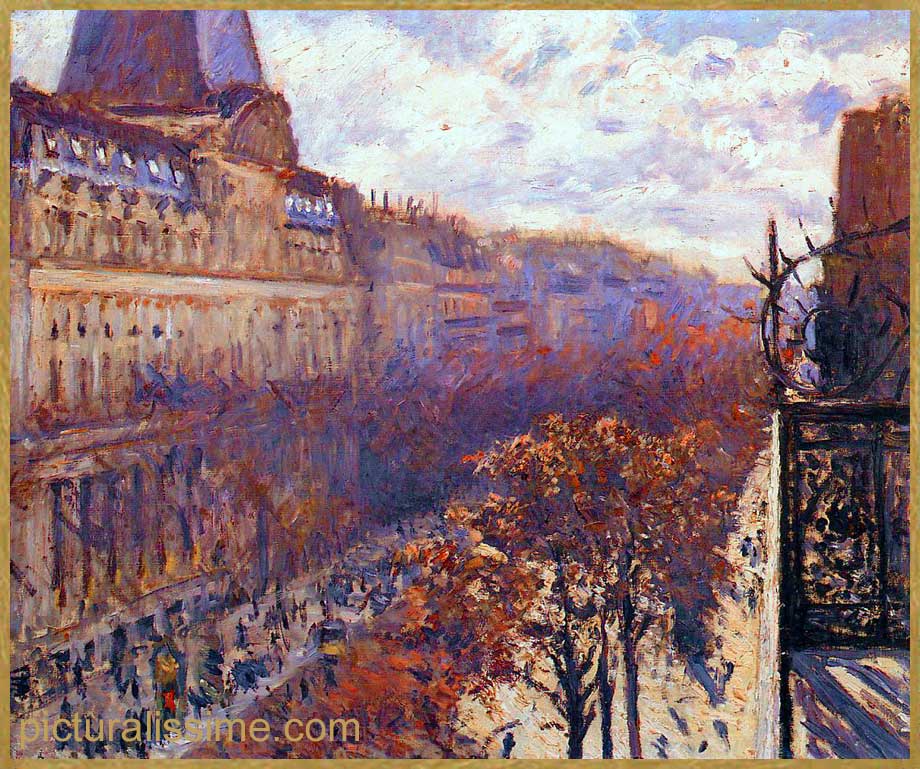 Copie Reproduction Caillebotte Boulevard des italiens etagrave; Paris