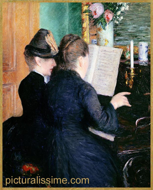 Copie Reproduction Caillebotte la Leetccedil;on de Piano