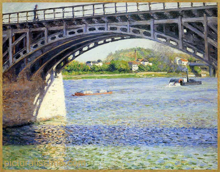 Copie Reproduction Caillebotte le pont d'Argenteuil