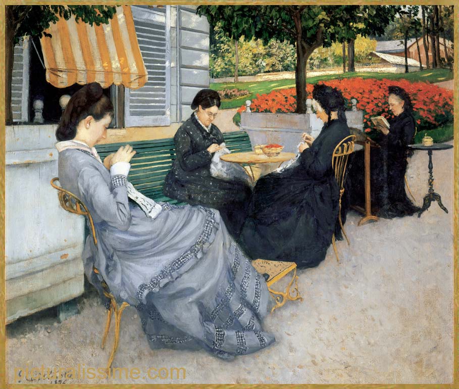 Copie Reproduction Caillebotte Portraits etagrave; la campagne
