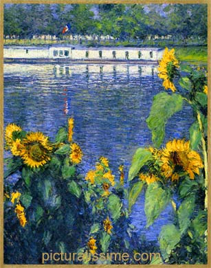 Caillebotte Tournesols en bord de Seine