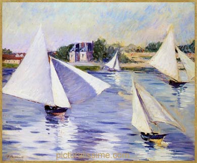 Caillebotte Voile sur la Seine etagrave; Argenteuil