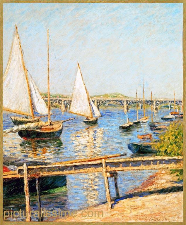 Copie Reproduction Caillebotte Voiliers etagrave; Argenteuil