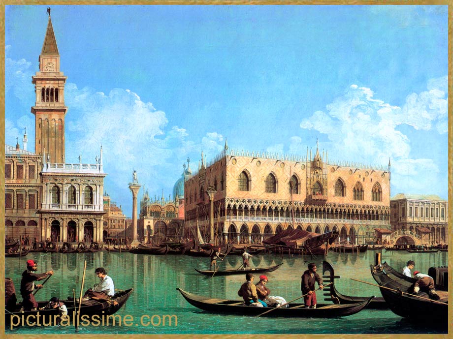 Canaletto le Mle vu du bassin de Saint Marc