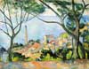 Cézanne La mer  l'Estaque derrire les arbres