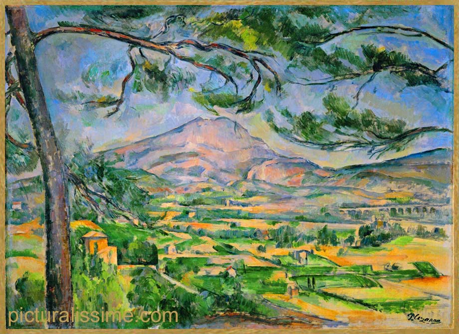 Copie Reproduction Cézanne La montagne Sainte Victoire au grand pin