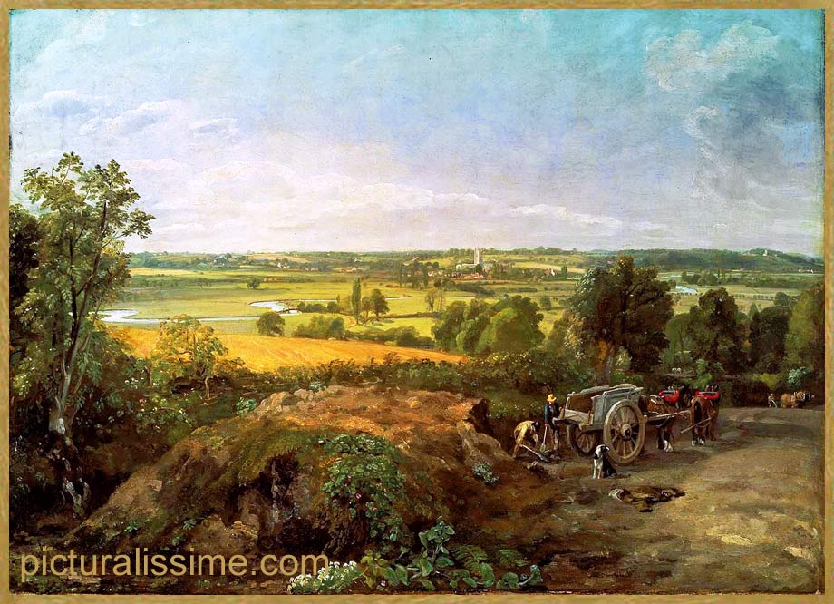 Copie Reproduction Constable Vallée de la Stour et Village de Dedham