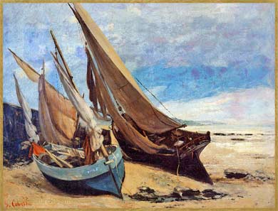 Gustave Courbet Bateaux de pêche sur la plage de Deauville