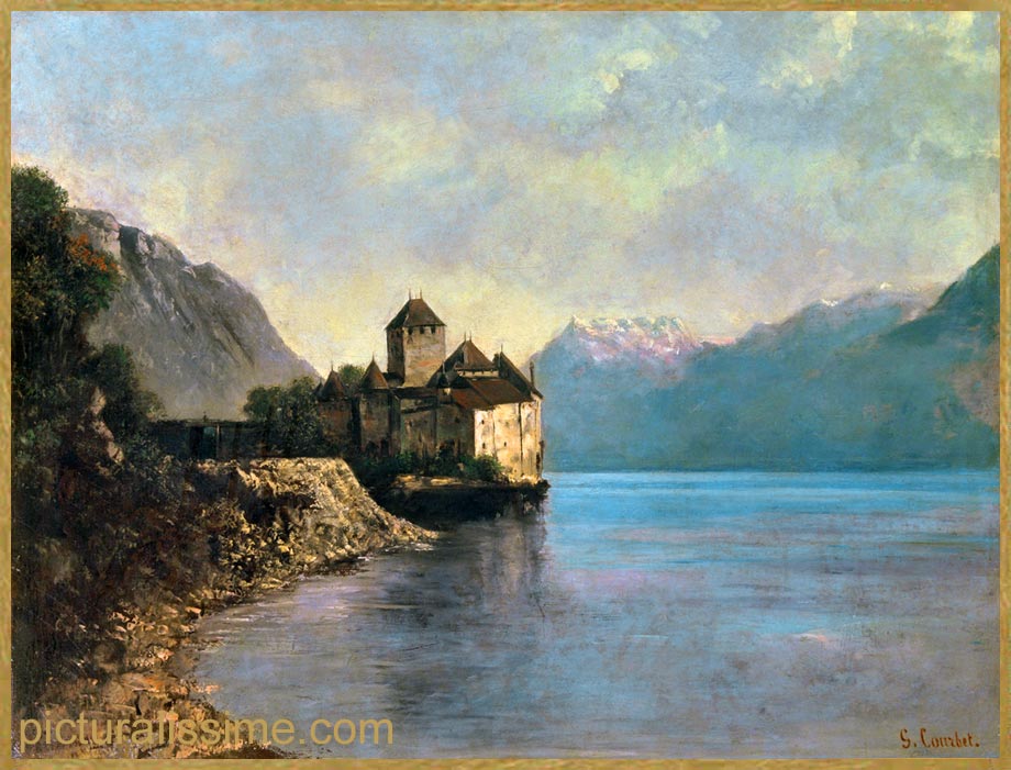 Copie Reproduction Courbet le Chteau de Chillon 1874