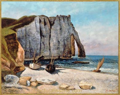 Gustave Courbet Falaises etagrave; Etretat la porte d'Avale