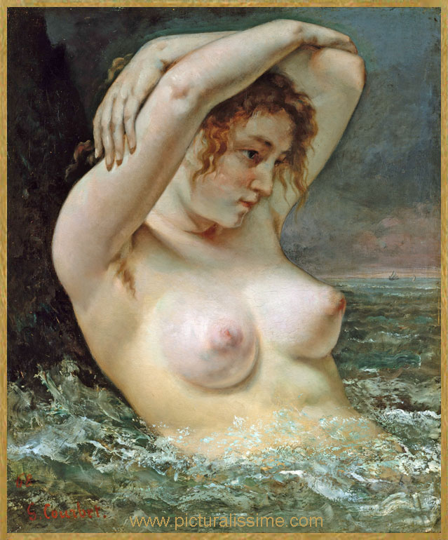Copie Reproduction Courbet Femme dans la vague
