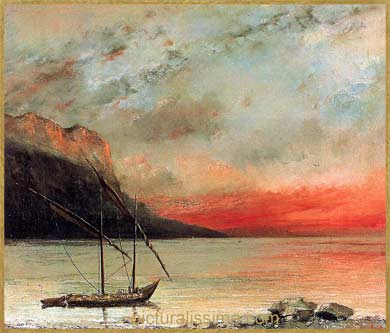 Gustave Courbet Soleil couchant sur le lac Leman