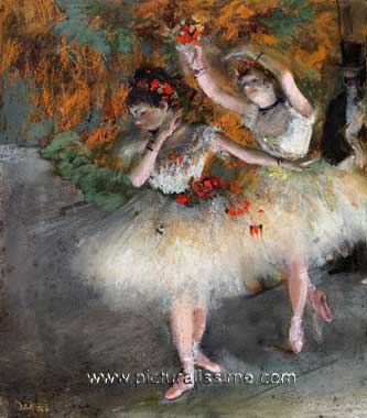 Degas Deux danseuses entrant sur scène
