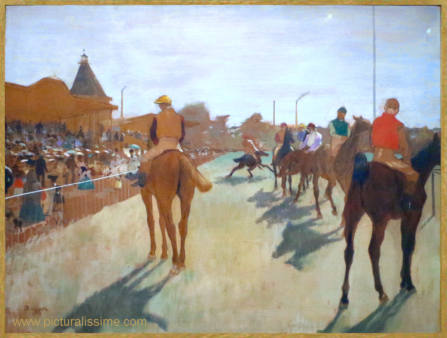 Copie Reproduction Degas le Défilé ou Chevaux de course devant les Tribunes